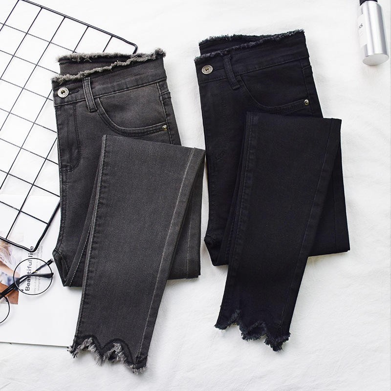 Wholesale 3 colors Women's high waist skinny Jeans pants & trousers