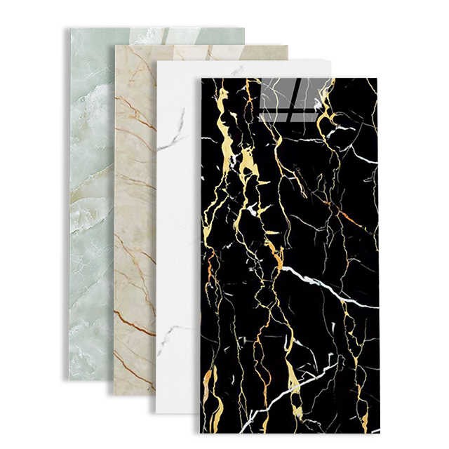 Bathroom Tiles Walls And Floors Marble Self Adhesive Vinyl PVC Wall Tiles